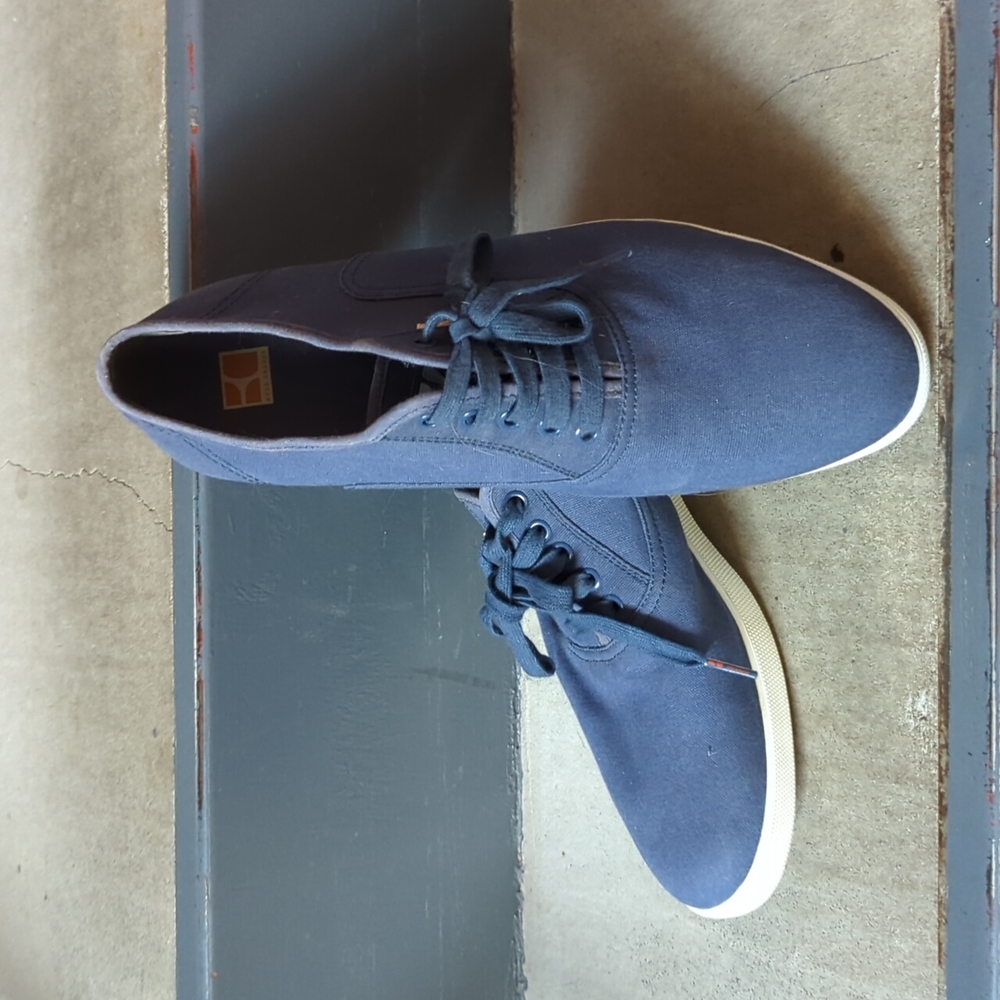 Hugo Boss Orange Blue Canvas Sneakers Shoes Size 44